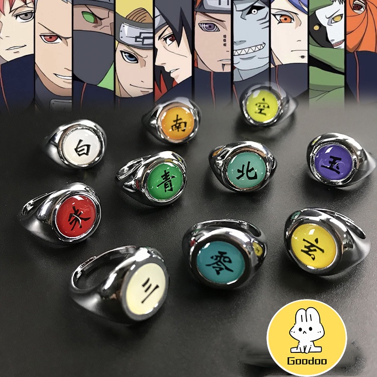 11-Types Cincin Naruto Cosplay Anime Akatsuki Itachi Pain Orochimaru Cincin Cartoon Figure Ring Korea Aksesoris Fashion Hadiah Untuk Pria / Wanita Ring Jewelry-Doo