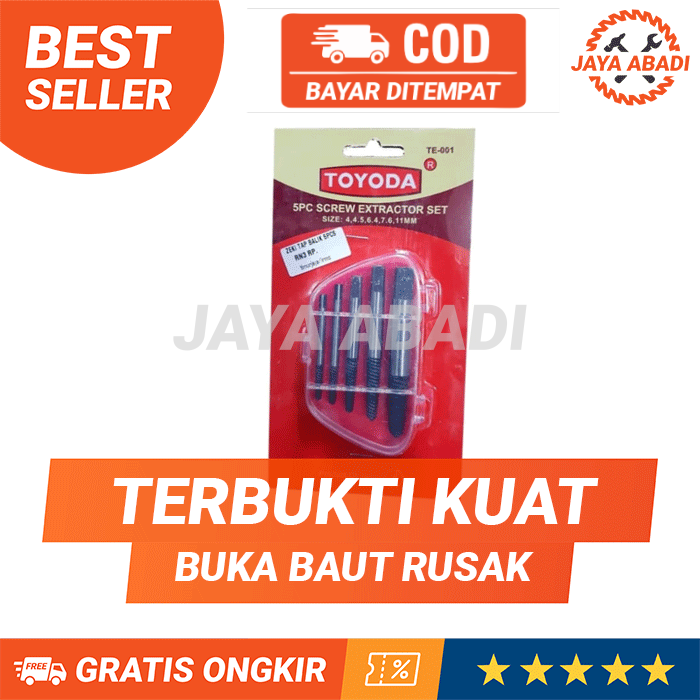 [COD] Screw Extractor Broken Striped Remover Toyoda Perkakas Tukang Kunci Inggris