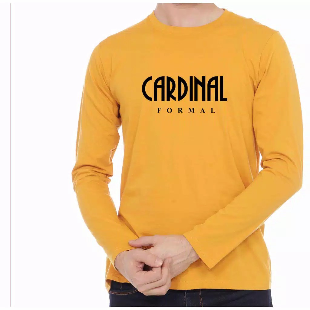 PROMO  Kaos Distro Lengan Panjang -Kaos Keren Pria Wanita Kaos Lengan Panjang CARDINAL FORMAL Black 