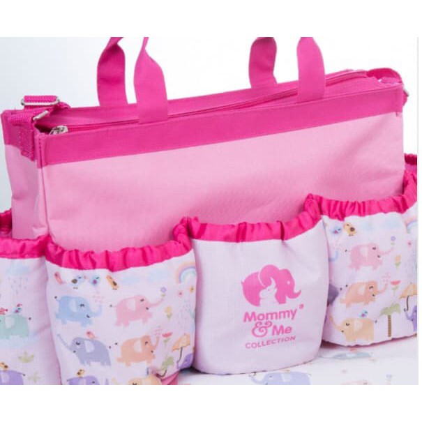 TAS BAYI Tas Baby Mommy and Me Elephant Baby Bag Set of 3 in 1 Paket Tas Baby Set Grosir Tas Anak