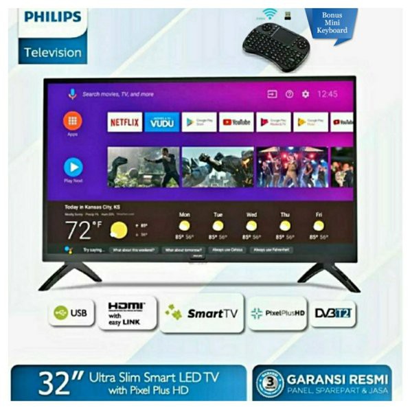 Miliki PHILIPS 32PHT5853S LED SMART TV 32 INCH ANDROID TV DVBT2 - 32PHT5853 Terjangkau