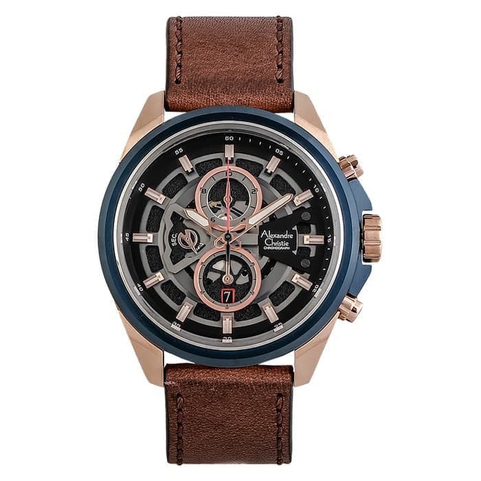 Alexandre Christie 6505 MC Pria Chronograph Original [Rosegold/Blue]