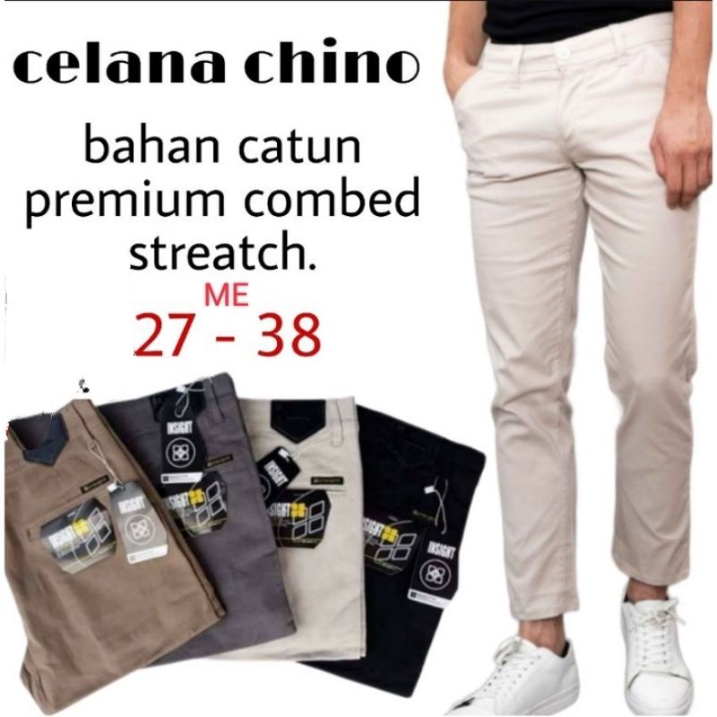 Celana Panjang Reguler Chino/Cino/Chinos pria/Cowok Standard