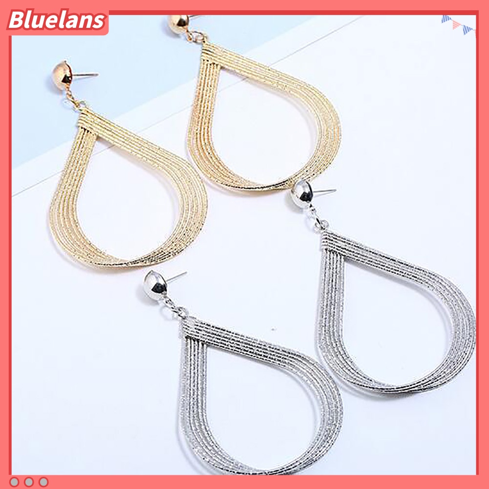 Bluelans Fashion Women Hollow Waterdrop Dangle Earrings Eardrops Simple Party Jewelry