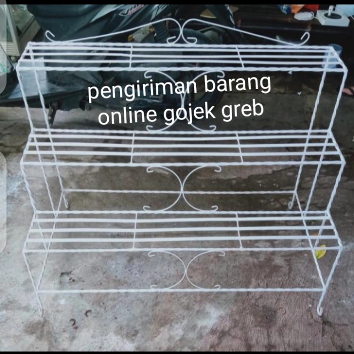 Rak Tanaman - Rak Besi Tanaman Hias Susun 3 Panjang 1 Meter