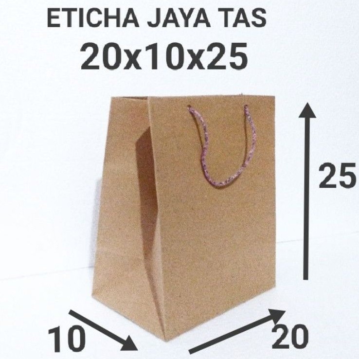 Paperbag/ tas kertas polos (20x10x25) paperbag carft 150 GSM