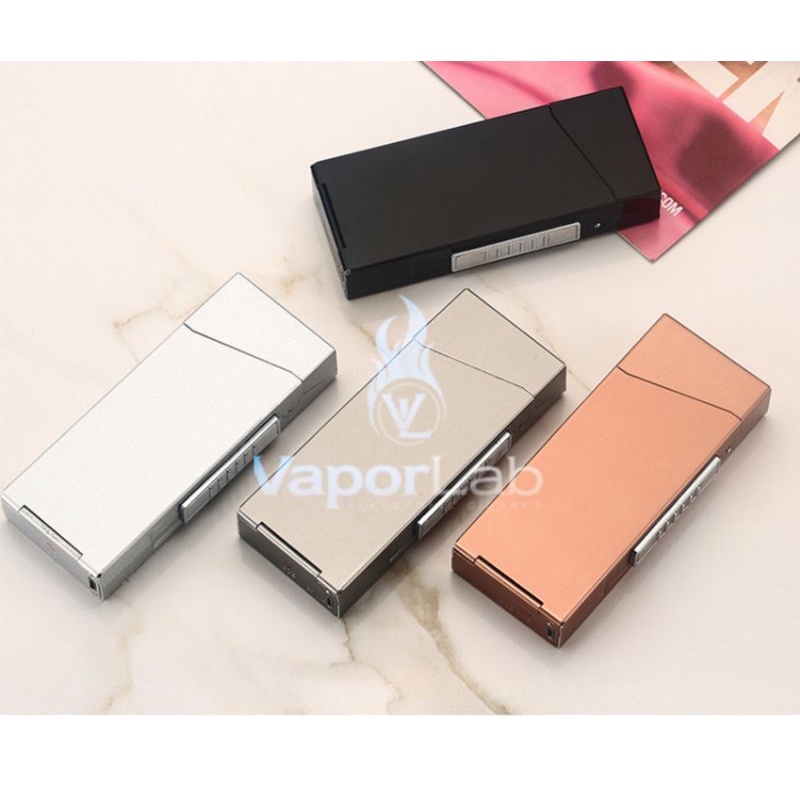 kotak box tempat rokok plus korek usb elektrik cigarette case lighter SLIM dinghao