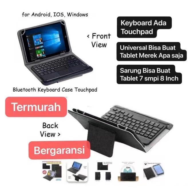 SK-02 7 INCH sampai 8.5 Inch Universal Sarung Bisa Kombinasikan Dengan Keyboard Wireless Bluetooth Tablet Leather Case Tablet Folio Ada Pilihan Keyboard Touchpad