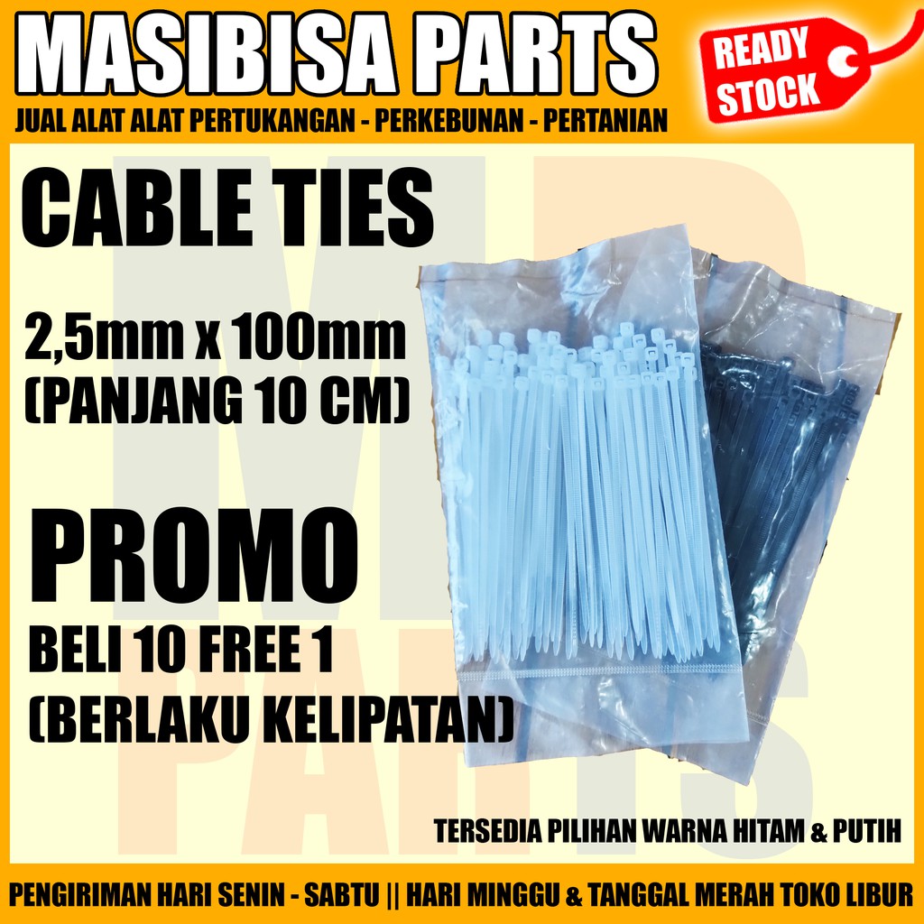 Cable Tie / Kabel Ties 2,5 x 100 (Panjang 10 cm) isi 100 pcs