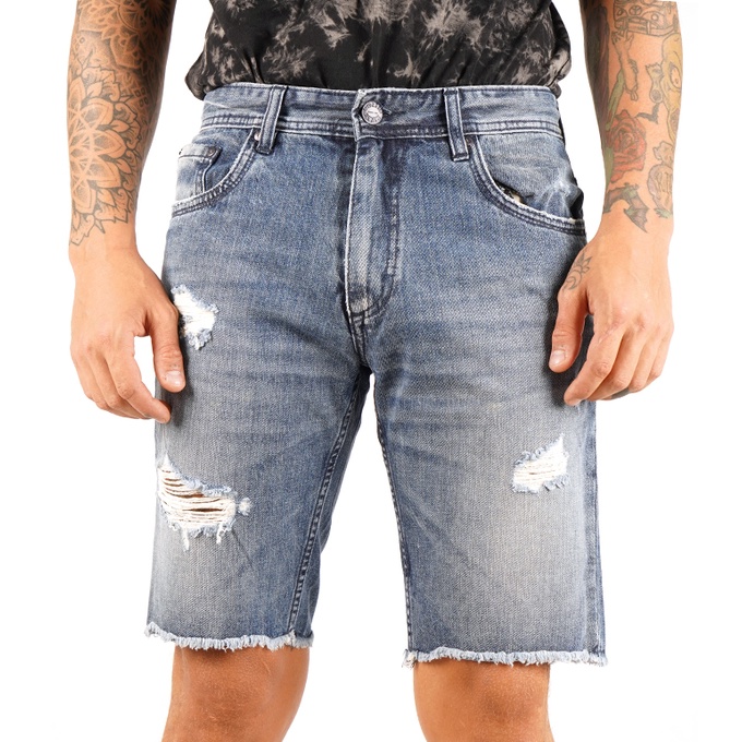 Spyderbilt Celana Pendek Denim Pria Biru Lumination MWSD037-BLU Planet Surf