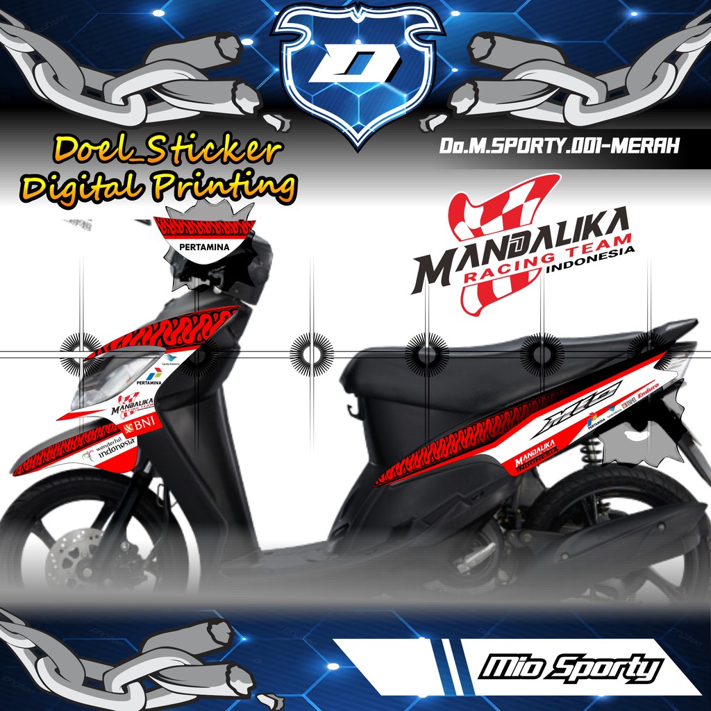 Stiker Striping MIO SPORTY List Variasi Mandalika Pertamina Racing 002