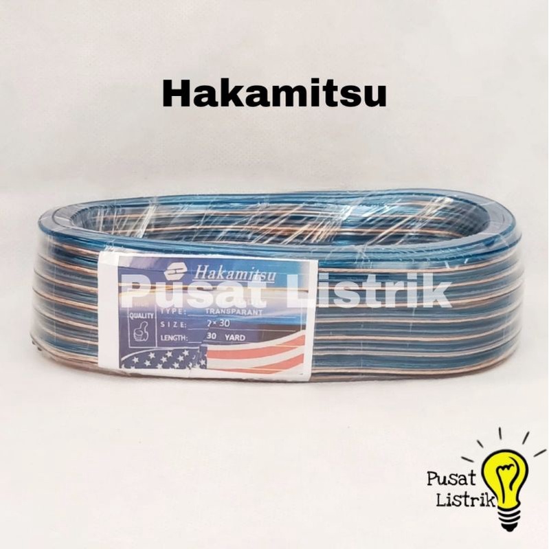 Kabel Listrik Transparan Serabut 2x30 30yard Per Roll Hakamitsu