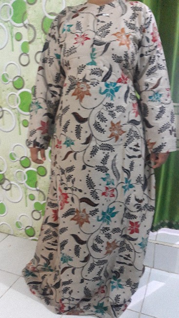 Ms Gamis Batik Sriwedari Maxi Modern Jumbo Bumil Busui Katun Sogan All Size