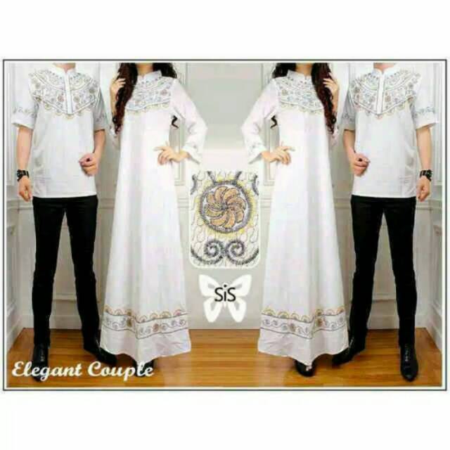 KEMEJA MAXI KAFTAN PUTIH POLOS COUPLE