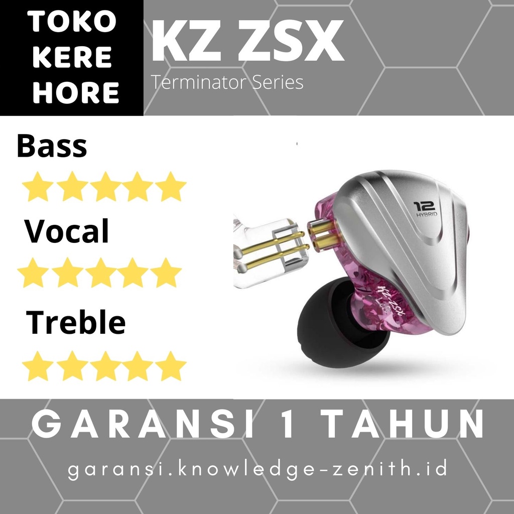 Knowledge Zenith KZ ZSX Terminator Hybrid Earphone with MIC - 6 Driver 5BA + 1DD