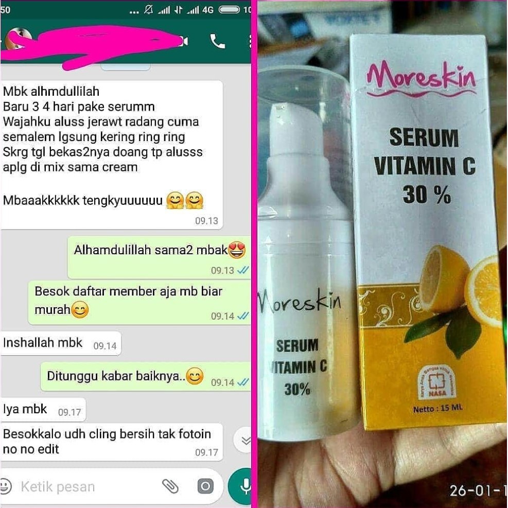 Moreskin Serum Vitamin C 30 Nasa Mencerahkan Melembaban Kulit Muka Indonesia