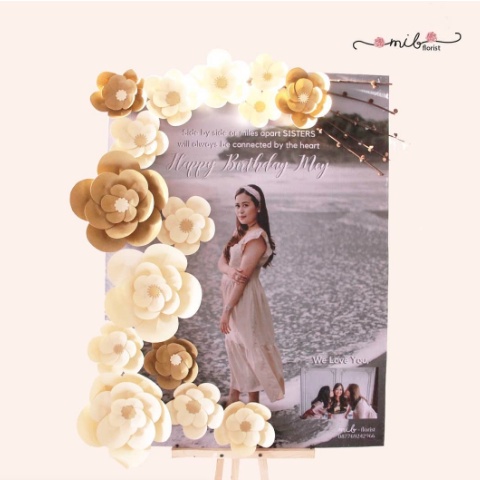 FREE ONGKIR BISA KIRIM HARI INI Bunga Papan Kertas 60x80cm Paper Flower Untuk Ulang Tahun / Birthday