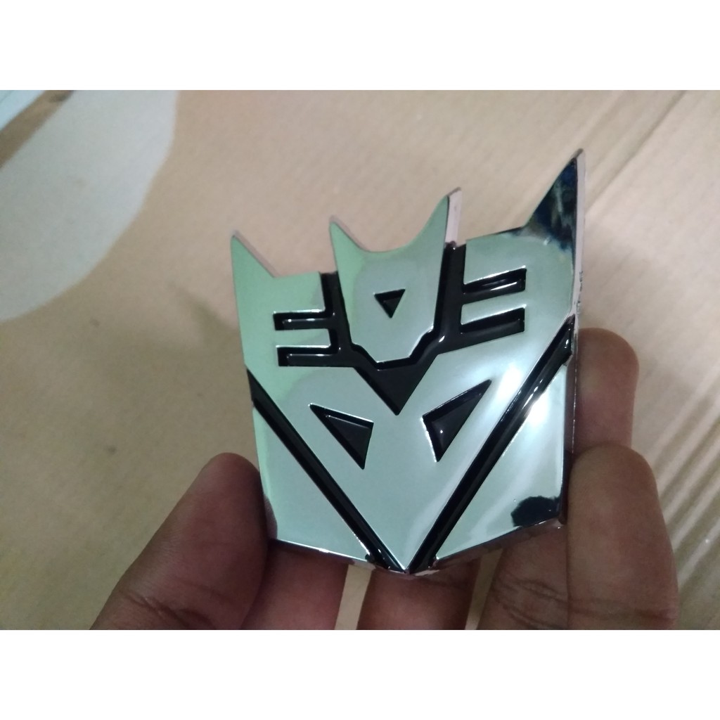 Emblem Transformer DECEPTICON Chrome Logo Transformers Robot Decpeticon Chrom