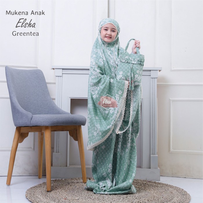 MUKENA ANAK TANGGUNG RAYON ELSA GREENTEA