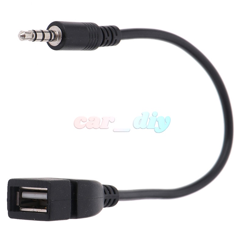 Kabel Konverter Audio AUX 3.5mm Ke USB Warna Hitam Untuk Headphone / Mobil