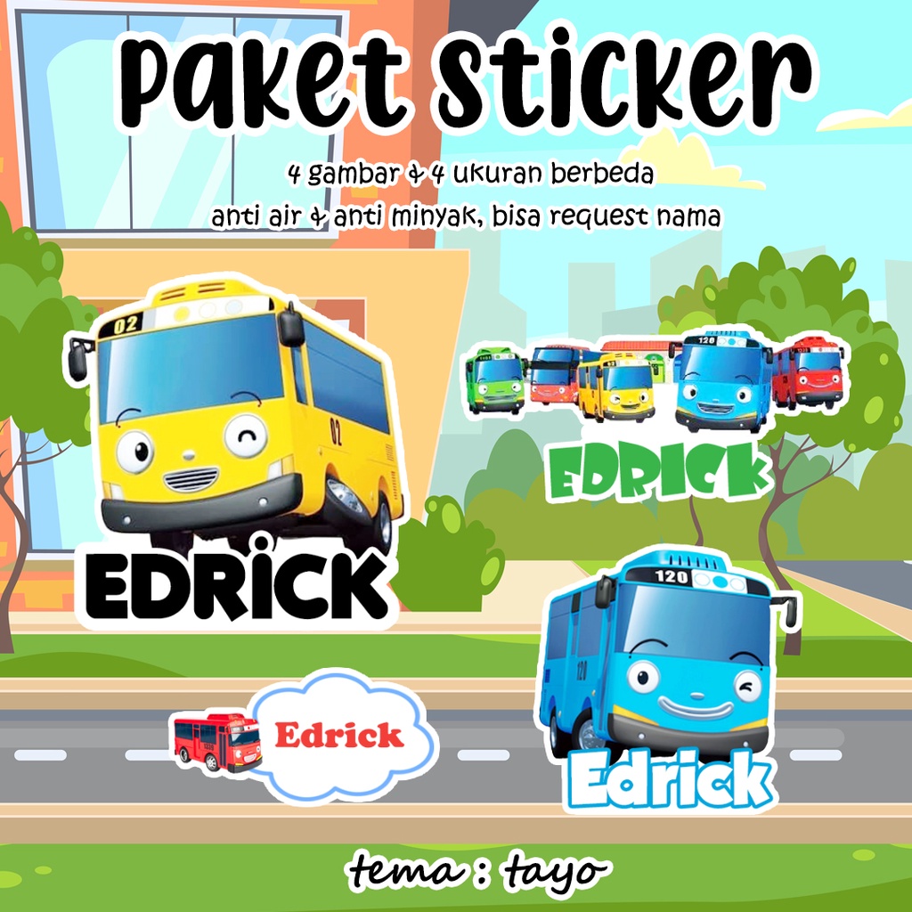 

Stiker Nama Lucu Anti Air 101 pcs Waterproof GLITTER Custom Sticker Label