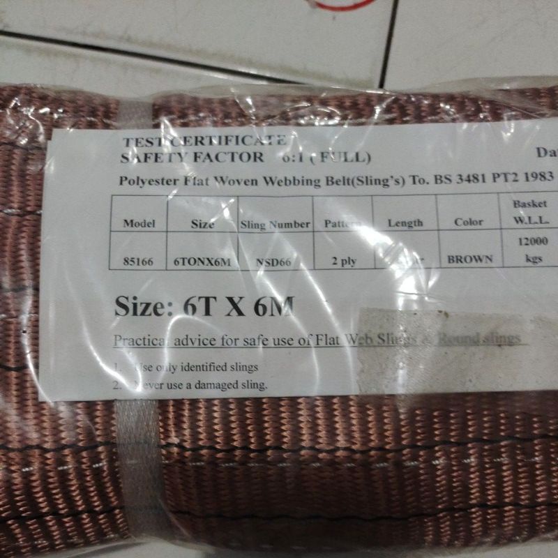 webbing Sling 6tx6m / lifting belts 6tx6m /tali pengikat barang 6tx6m