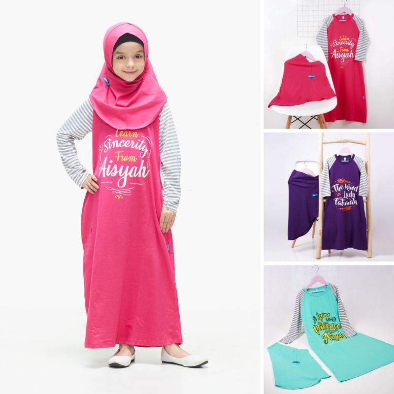 Gamis Anak Ammar Kids Set Jilbab Baju Muslim Anak