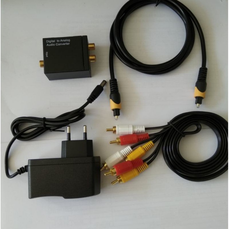 Paket Digital To analog Audio + kabel Optik converter Audio