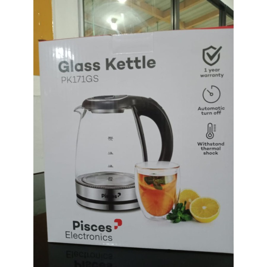 Ketel Teko Listrik Pisces PK-171 GS Low Watt 1.7 Liter Gelas PK171