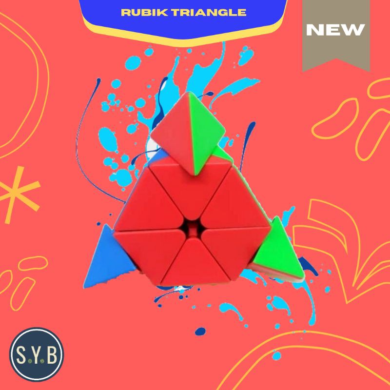 RUBIK TRIANGLE RUBIK SEGITIGA PIRAMID ORIGINAL STICKER FLEXIBLE