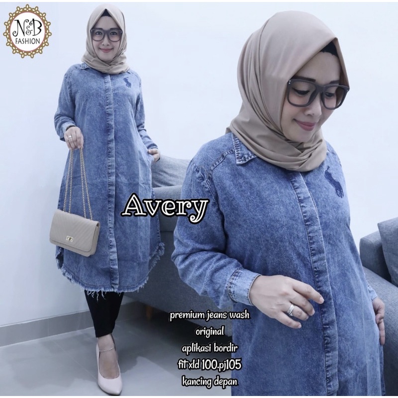 FASHION.ID90 TUNIK AVERY JEANS DENIM PL