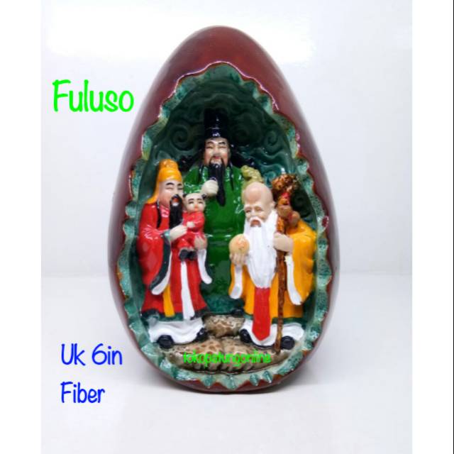 Patung Fuluso Fulushou uk 6in Fiber