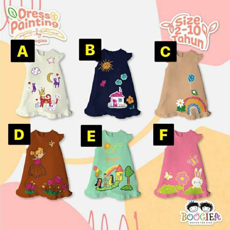 dress painting 2-10Th/dress anak boogieakids/dress lukis anak