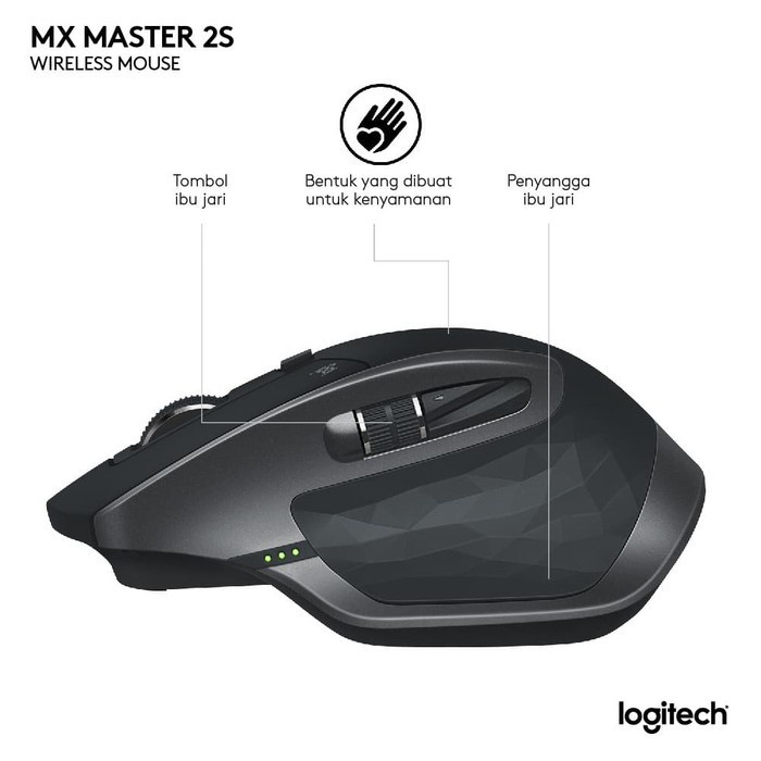 Logitech MX Master 2S Mouse Wireless Bluetooth for Power User