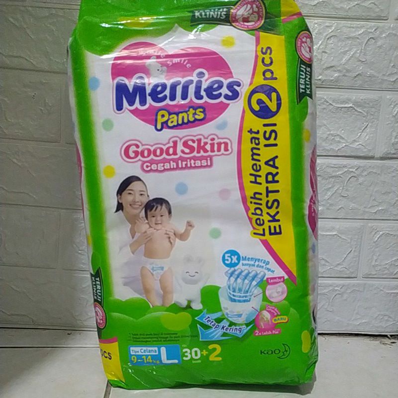Merries Pants Good Skin S40 /M34 /M34+2/ L30 / L30+2 / XL 26 Popok Celana