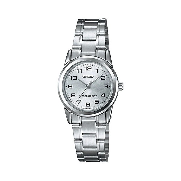 Casio Original MTP-V001D-1B 7B / LTP-V001D-1B 7B Jam Tangan Couple Rantai Stainless Steel Silver