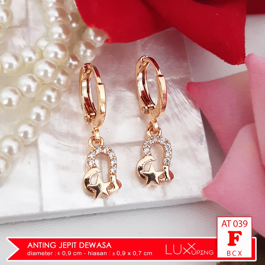 AT 039 Anting Panjang Wanita Lapis Emas Imitasi Perhiasan Set Xuping Murah Love Tassel Jurai Luxx Xuping