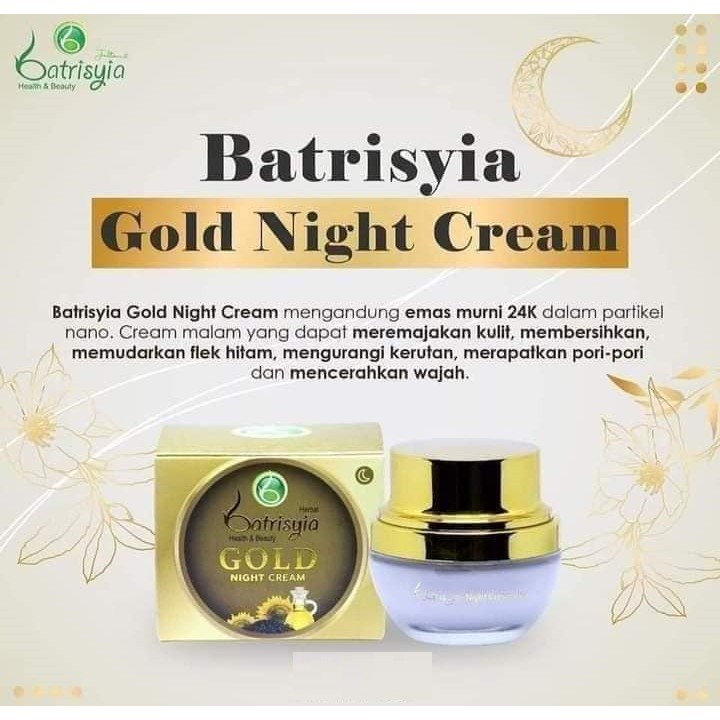 Batrisyia Herbal Gold Night Cream, Krim Malam berbalut Emas [15 gr]