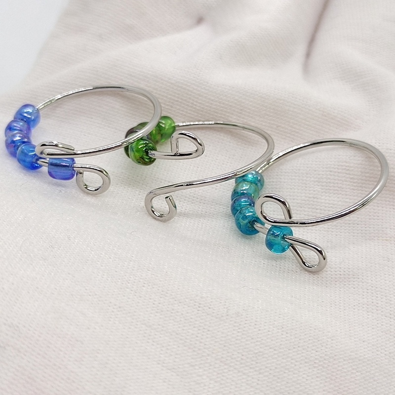 Mainan Fidget Ring Manikmanik Kreatif Dapat Berputar Untuk Penghilang Stress