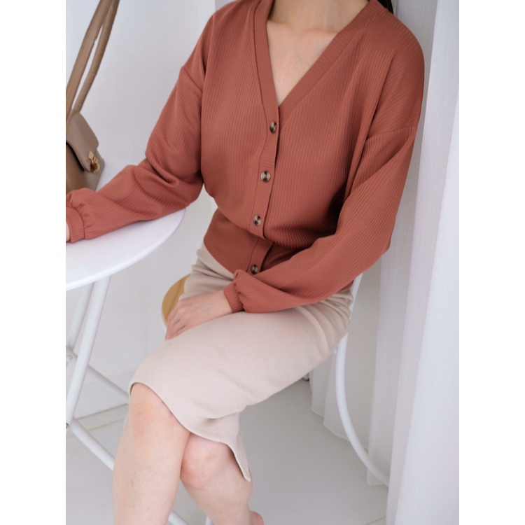 Kadaka T-0412 Blouse Dropneedle Knit Tangan Panjang