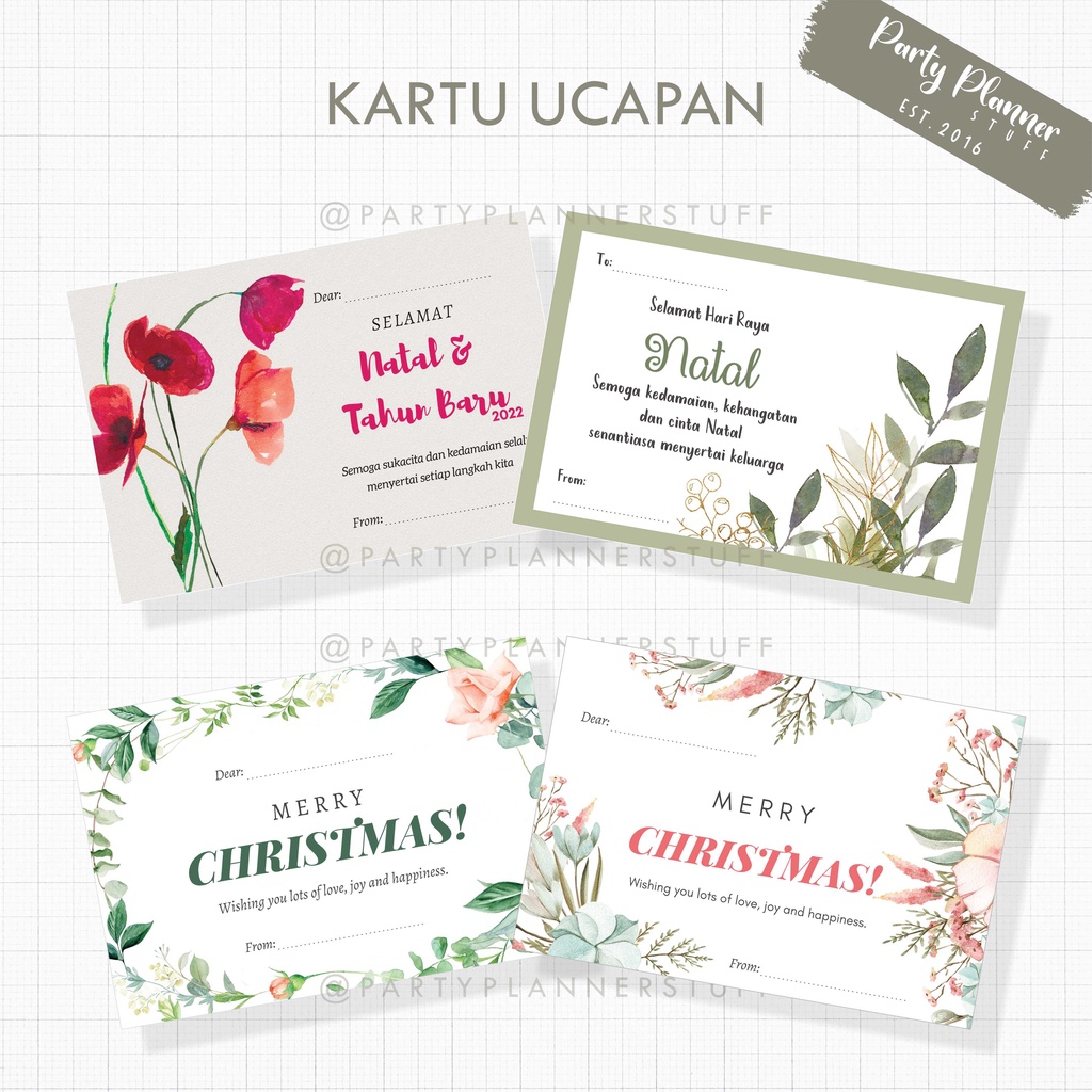 Jual Kartu Ucapan Hampers Natal Merry Christmas Card Kartu Parcel Natal