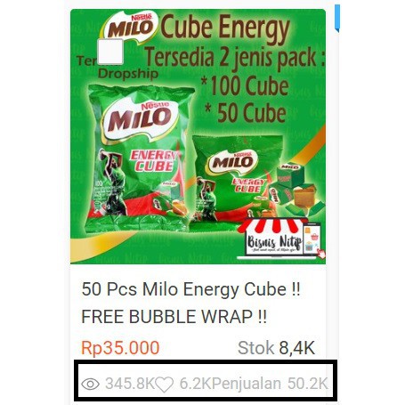 

PROMO 50 Pcs Milo Energy Cube !! FREE BUBBLE WRAP !! TERLARIS