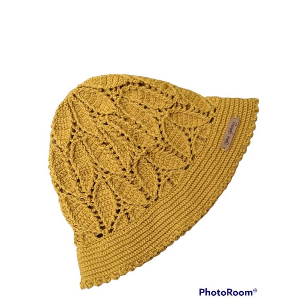 leaf bucket hat/bucket hat rajut