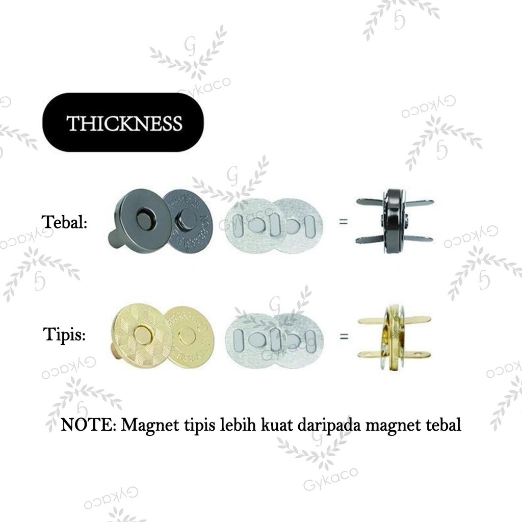 Kancing Magnet Tipis (Besar) 18 mm Rekat Kuat // Aksesoris Tas Murah Magnet Kancing Kenong - Aksesoris Tas