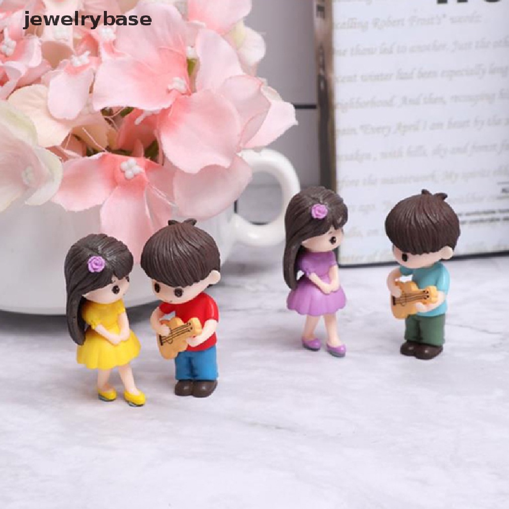 (jewelrybase) Set Miniatur Pasangan Gitar Untuk Dekorasi Taman / Rumah