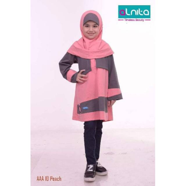 ALNITA AAA 10 PEACH / ATASAN TUNIK ANAK MURAH