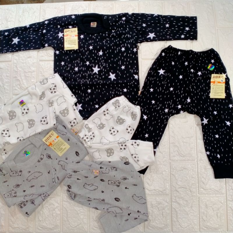 [ 3 PASANG ] SETELAN OBLONG PANJANG ANAK BABY DDKU SNI || SETELAN DDKU PANJANG || STELAN ANAK DDKU S