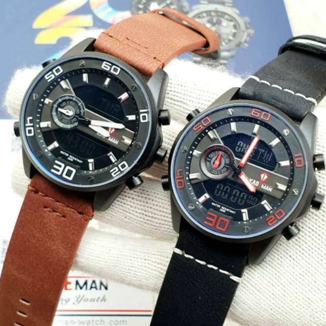 JAM TANGAN PRIA DUAL TIME KADEMAN KDM528 ANALOG PLUS DIGITAL GRADE ORIGINAL