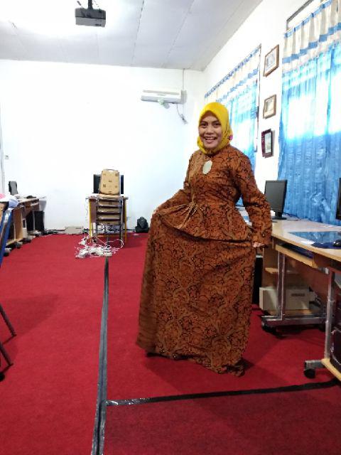Long Dress Batik Gamis Batika Nadine Manggar Kobis Kupu Padi Ulir Manis Gendis Sekar