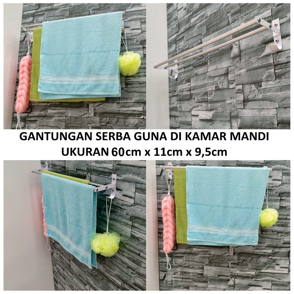 Rak Kamar Mandi Minimalis Elegant / Rak Handuk/ Rak Dapur Stainless Steel Bathroom Rack